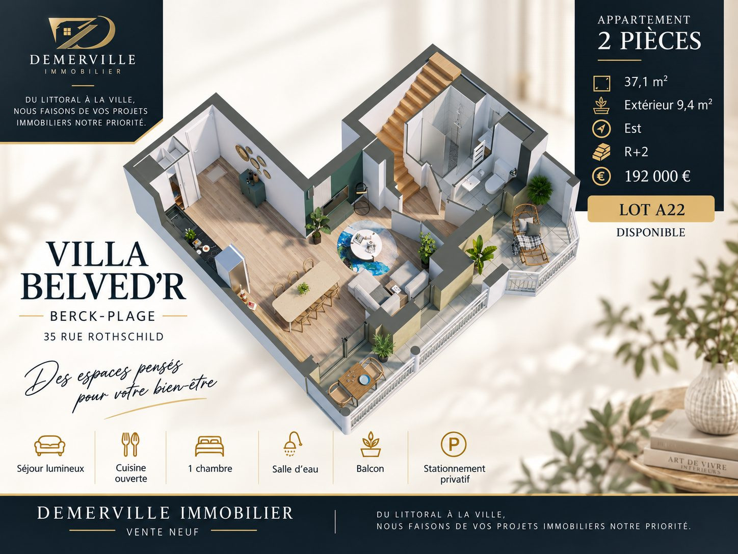 Appartement à vendre à Berck, 67 m²