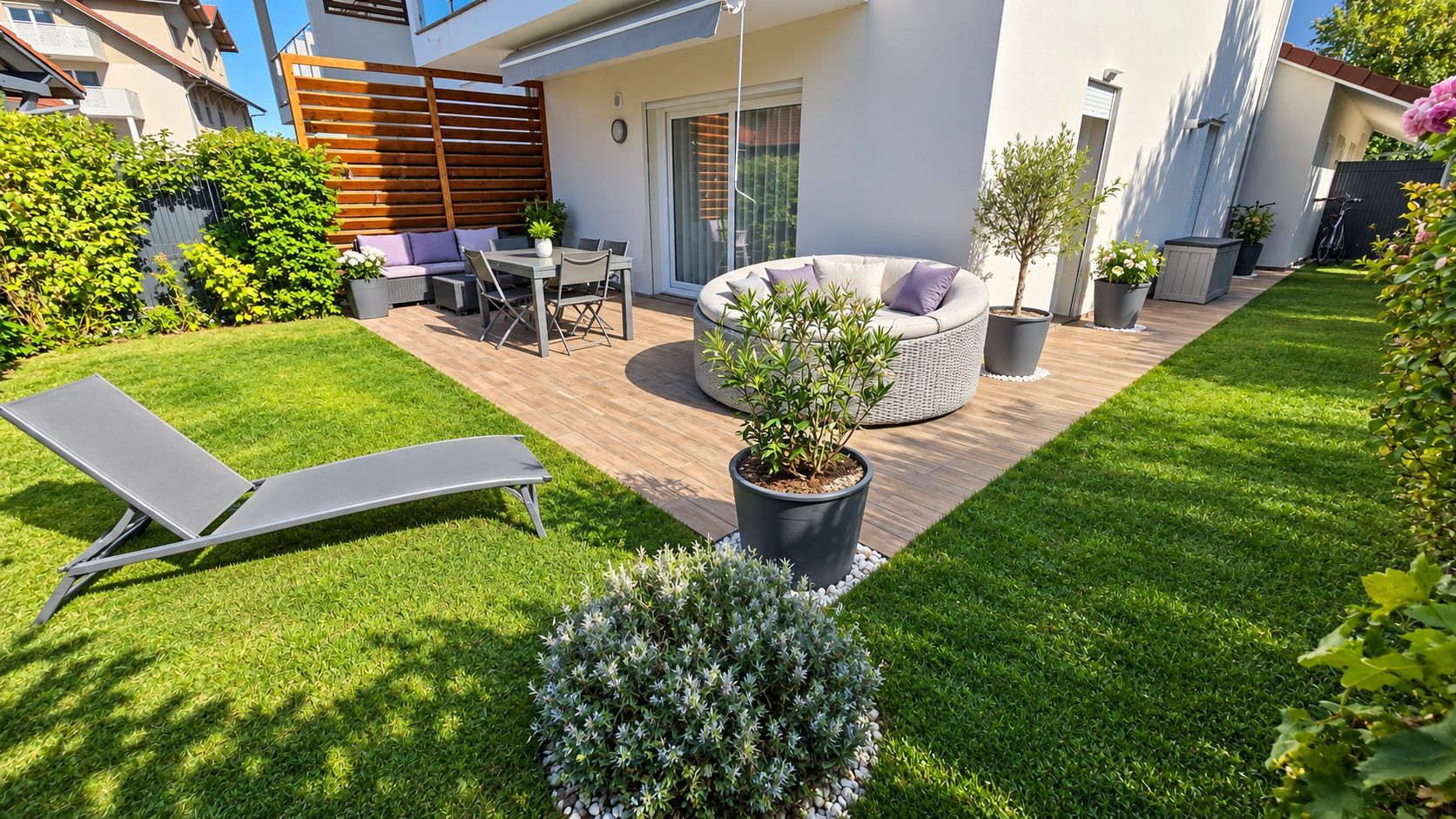 Charmant T2 moderne avec jardin privatif de 101 m²