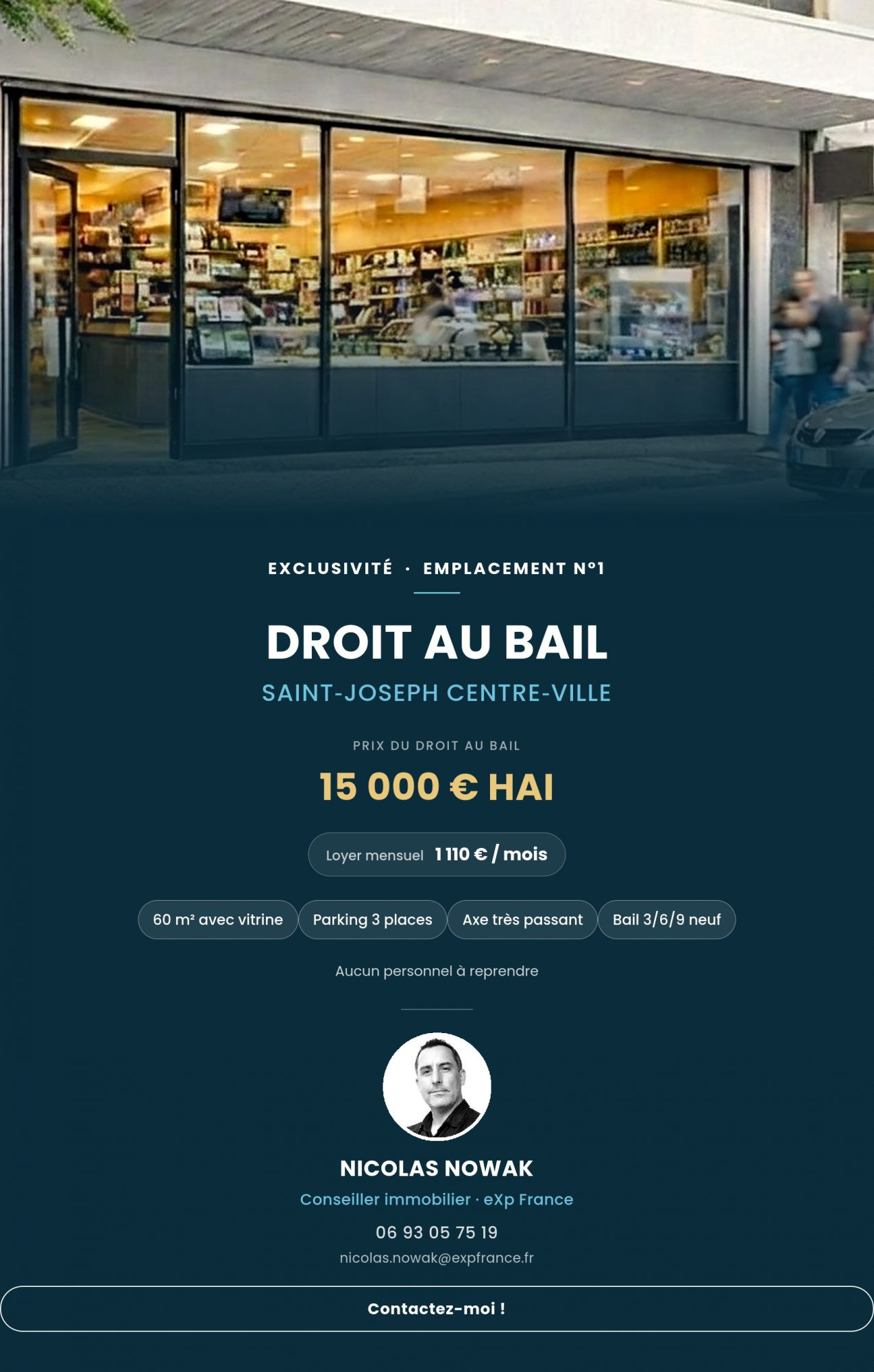 Droit au bail dans Saint-Joseph