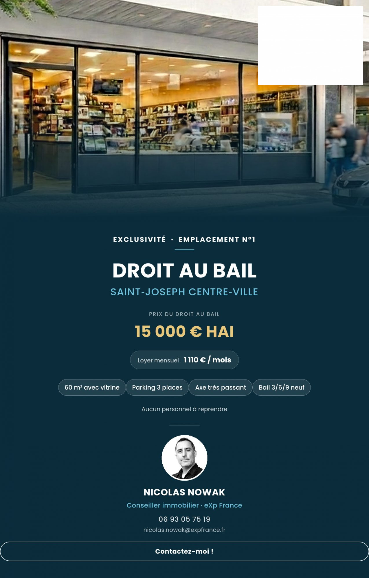 Droit au bail dans Saint-Joseph