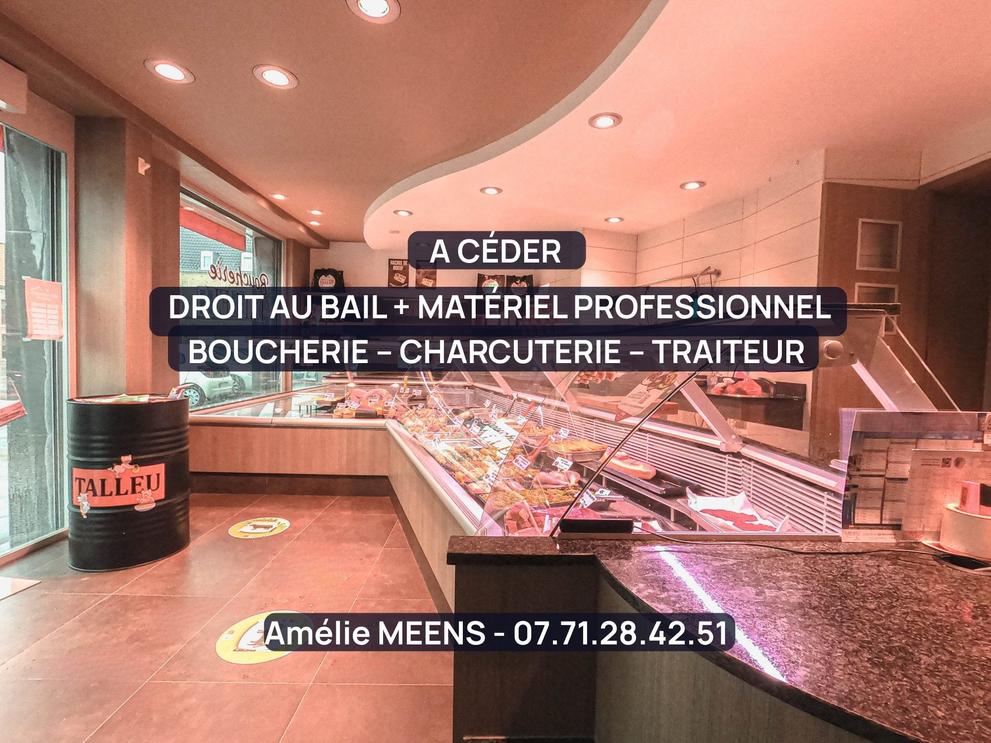 Droit au bail + matériel professionnel Boucherie - Charcuterie - Traiteur