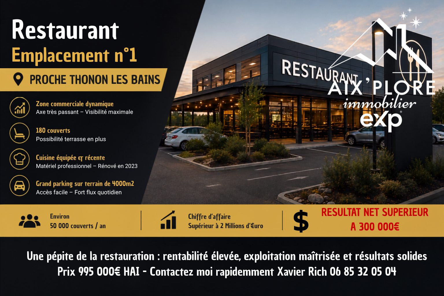 Restaurant au coeur de la zone commerciale