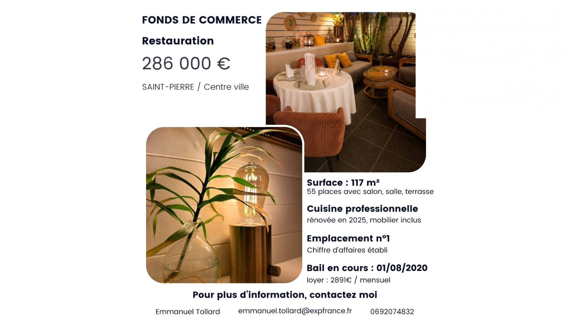 Fonds de commerce à vendre à Saint-Pierre
