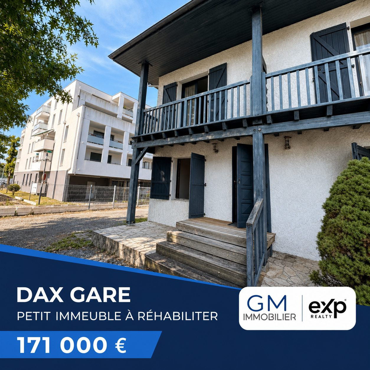 À VENDRE – PETIT IMMEUBLE À RÉHABILITER – DAX GARE