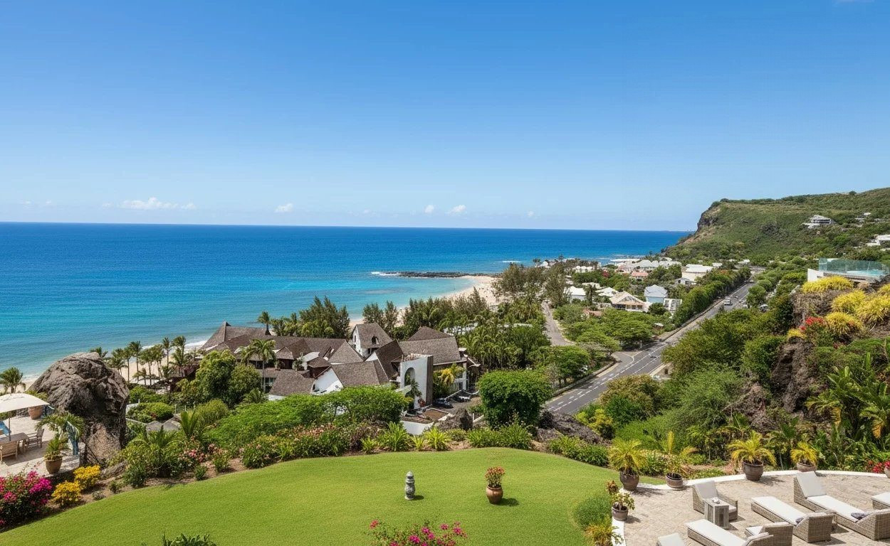 Rare sur Boucan Canot! Villa 10 pieces Vue mer imprenable de 360 m² – À 5 minutes à pied de la plage de Boucan Canot. Calme absolu.