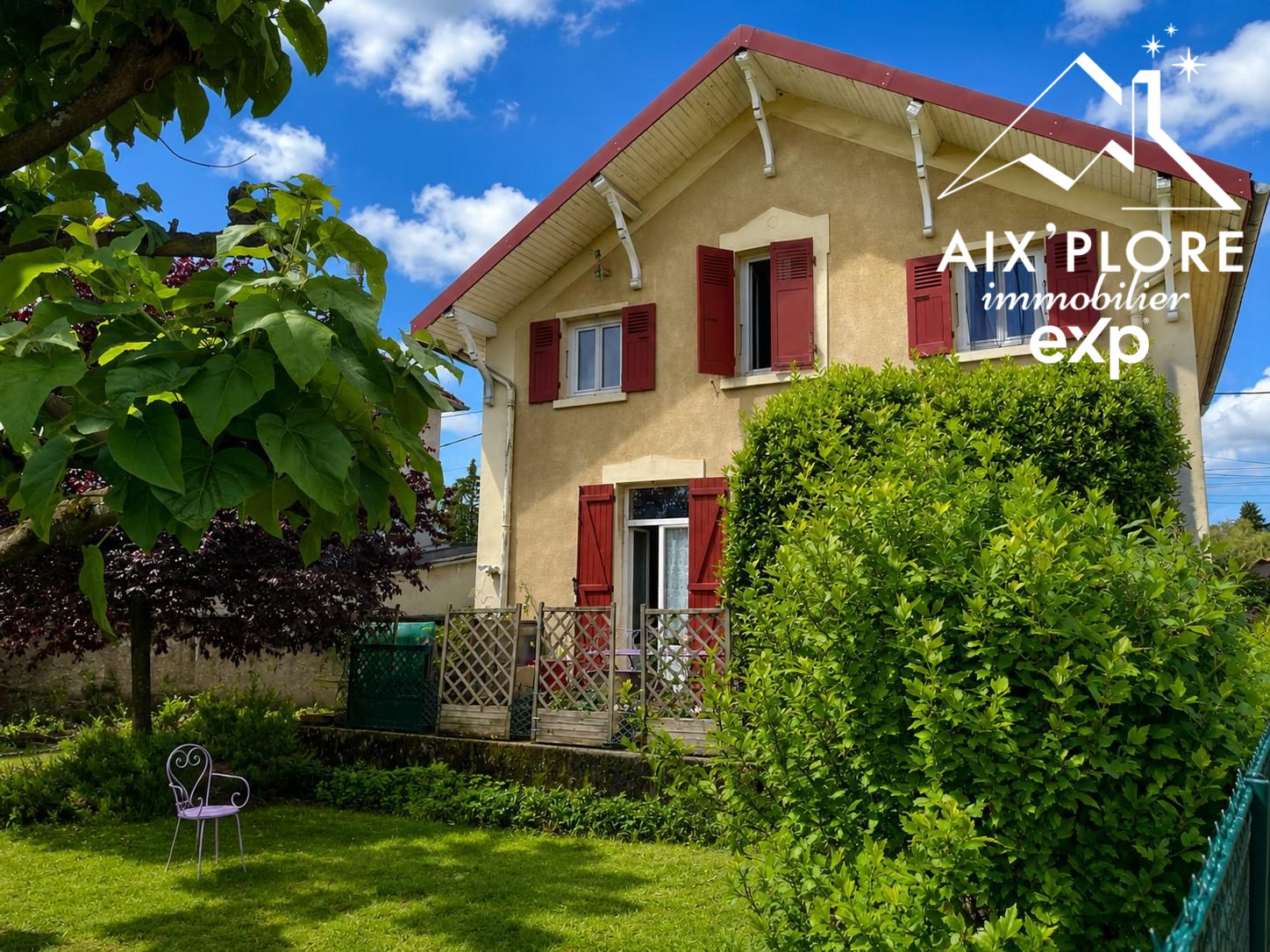 Maison de charme avec jardin arboré et sous-sol complet – Pont-de-Chéruy
