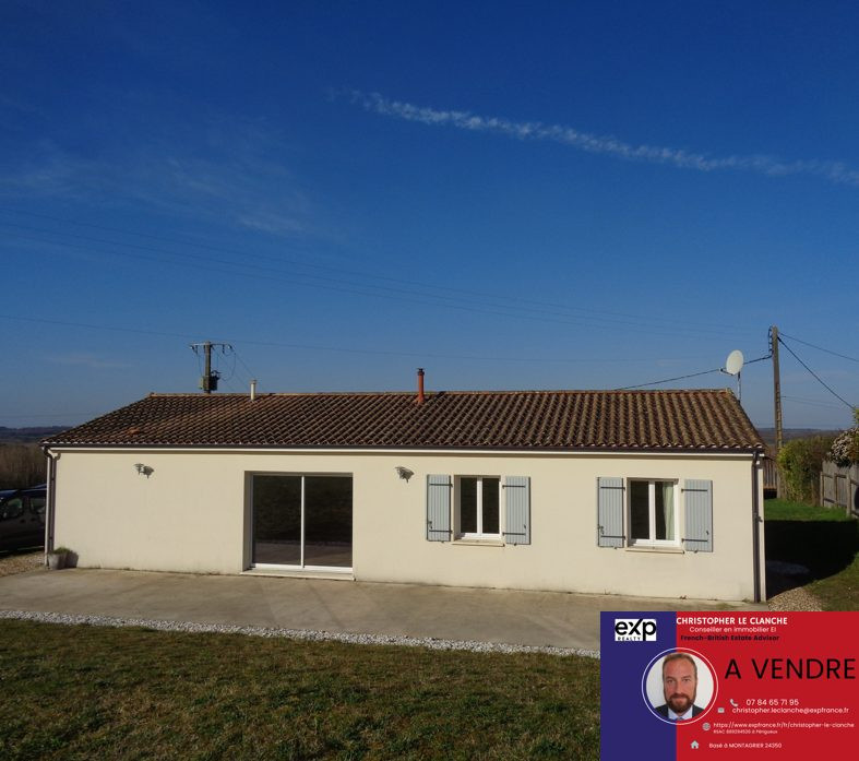 Superbe pavillon de plain pied de 2017, trois chambres, 1795 m² de terrain, au calme et superbes vues