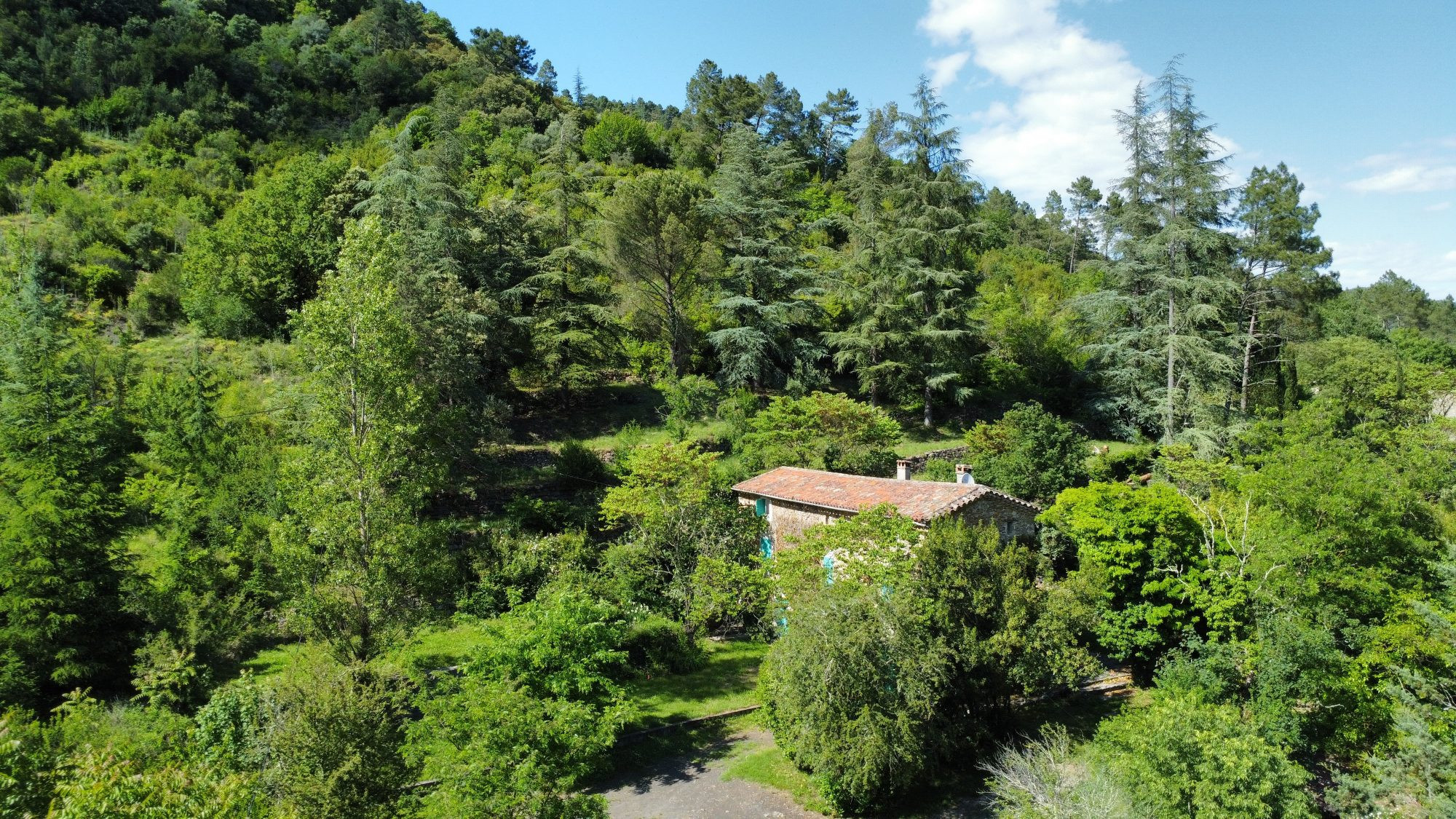 mas en pierre avec source et grand terrain