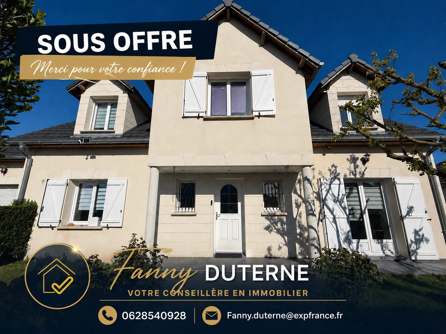 Magnifique maison de 155 m² – 4 chambres + 1 bureau – vivable de plain-pied – garage