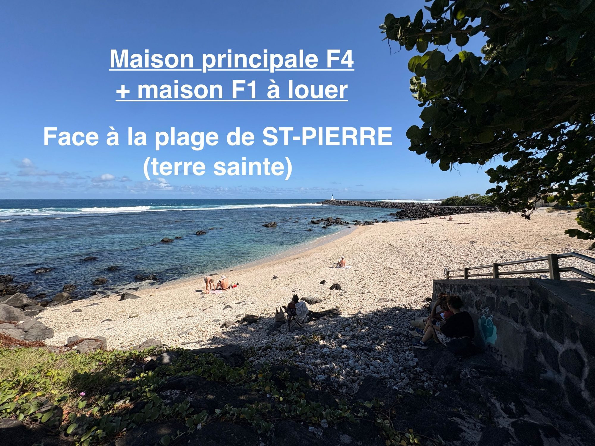Maison principale T4 + Maison T1 face à la plage de saint-pierre