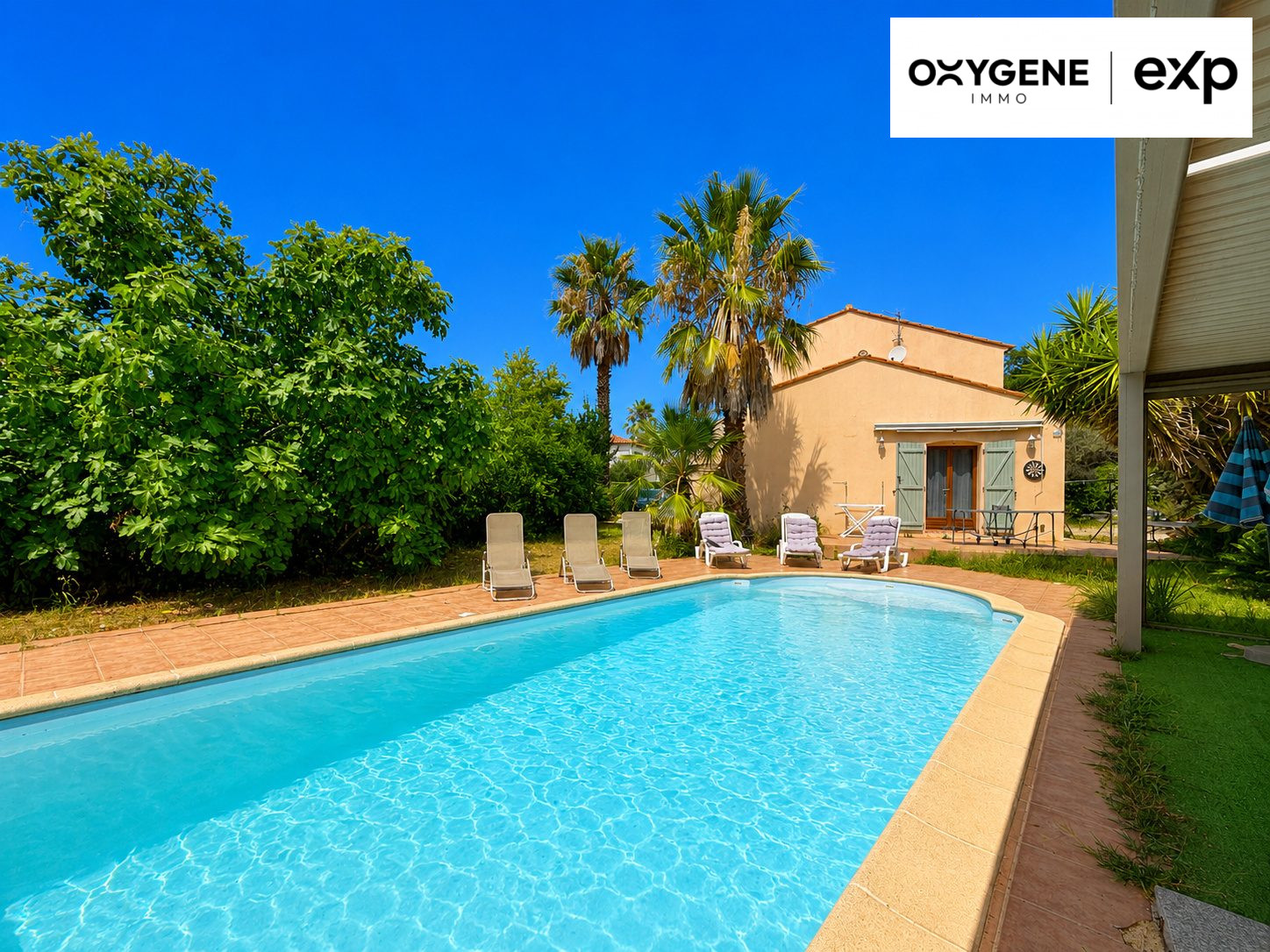 SUPERBE VILLA 4 FACES, PISCINE, DPE B, 831 M² DE TERRAIN, ORTAFFA