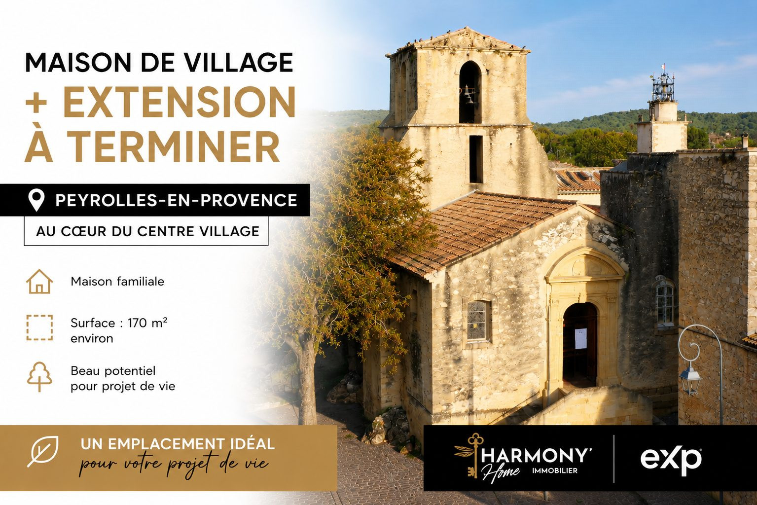 Peyrolles-en-Provence – Maison T4 avec extension et fort potentiel
