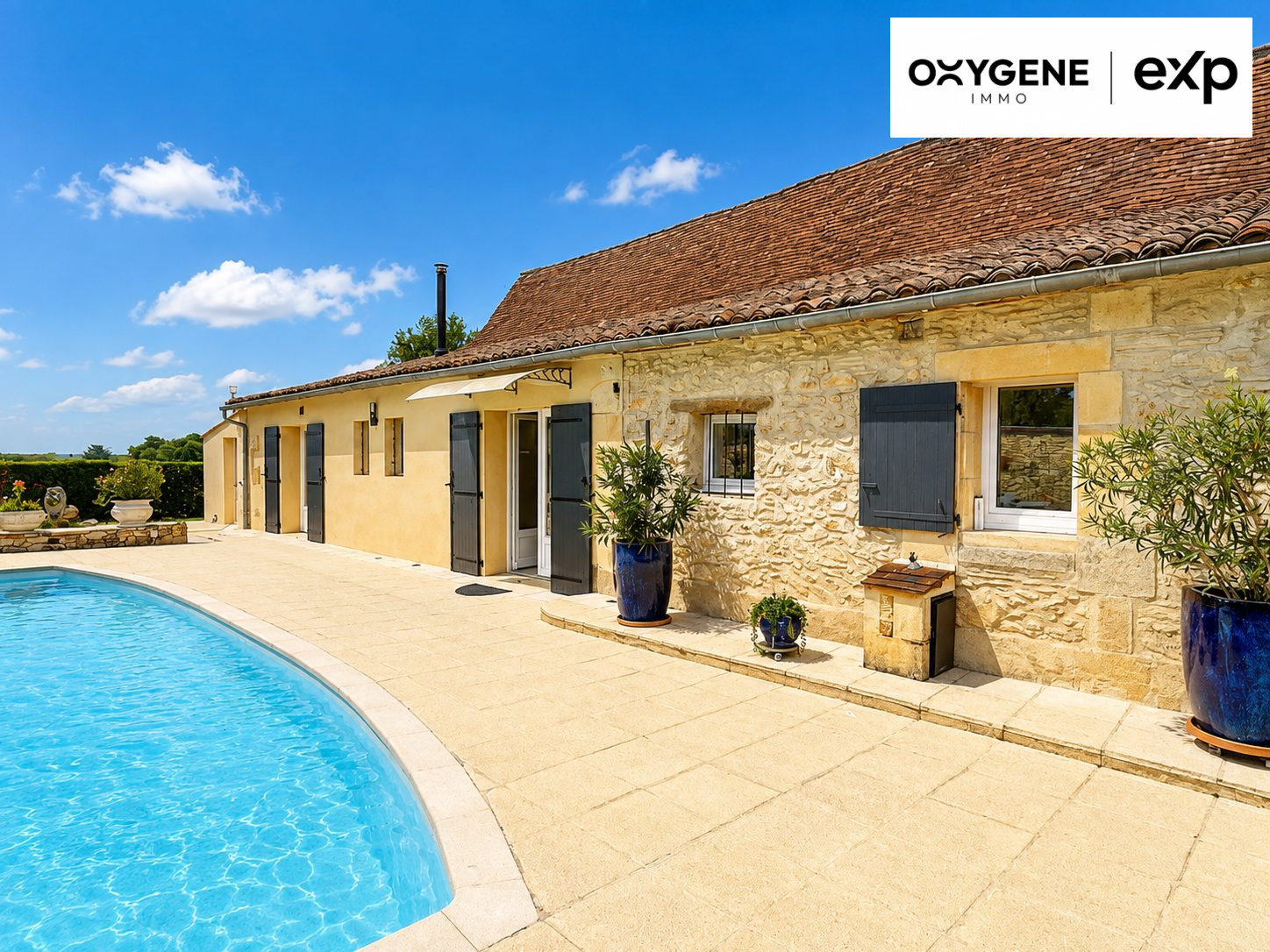 A 10 mns de Bergerac - Au calme - Périgourdine 192 m² - 4 chambres - Piscine - Garage