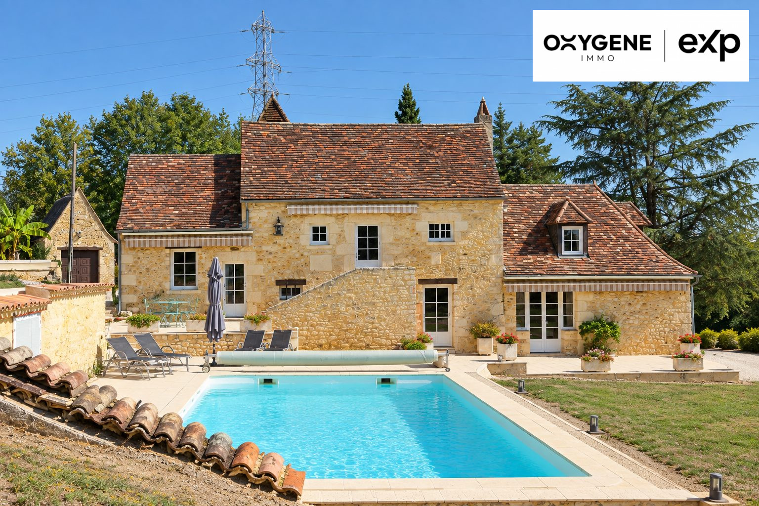 Propriété en pierre 177 m² avec piscine, gîte indépendant et 1,35 ha – 15 mns de Bergerac