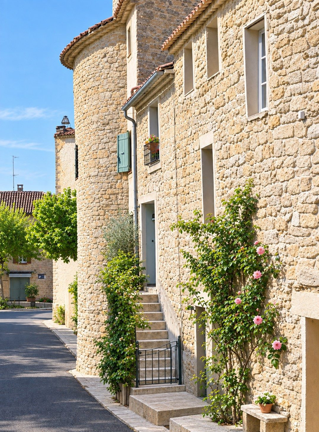 Maison de village en pierre avec garage et balcon – Lagnes entre Pays des Sorgues et Luberon