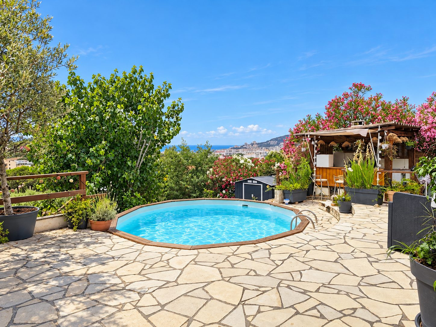 Ajaccio – Maison 3 pièces avec vue mer, jardin et piscine
