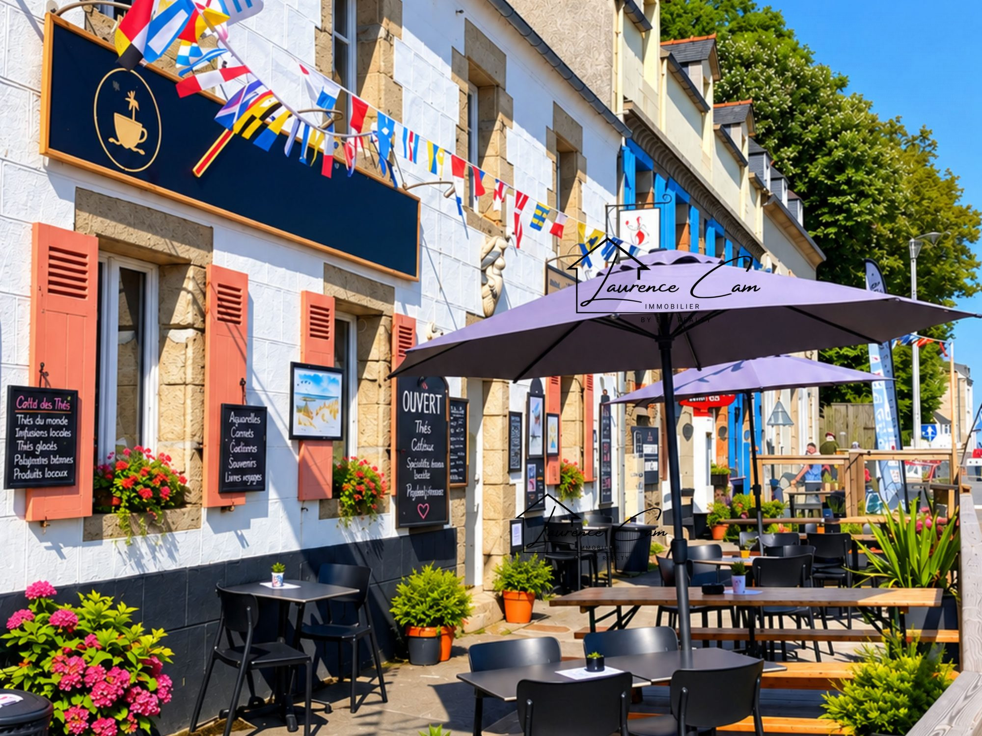 Commerce avec logement et terrasse dans une commune littorale du Finistère Nord