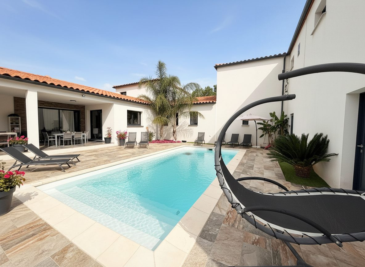 Grand local ,garage, parking, maison, appartements, piscine