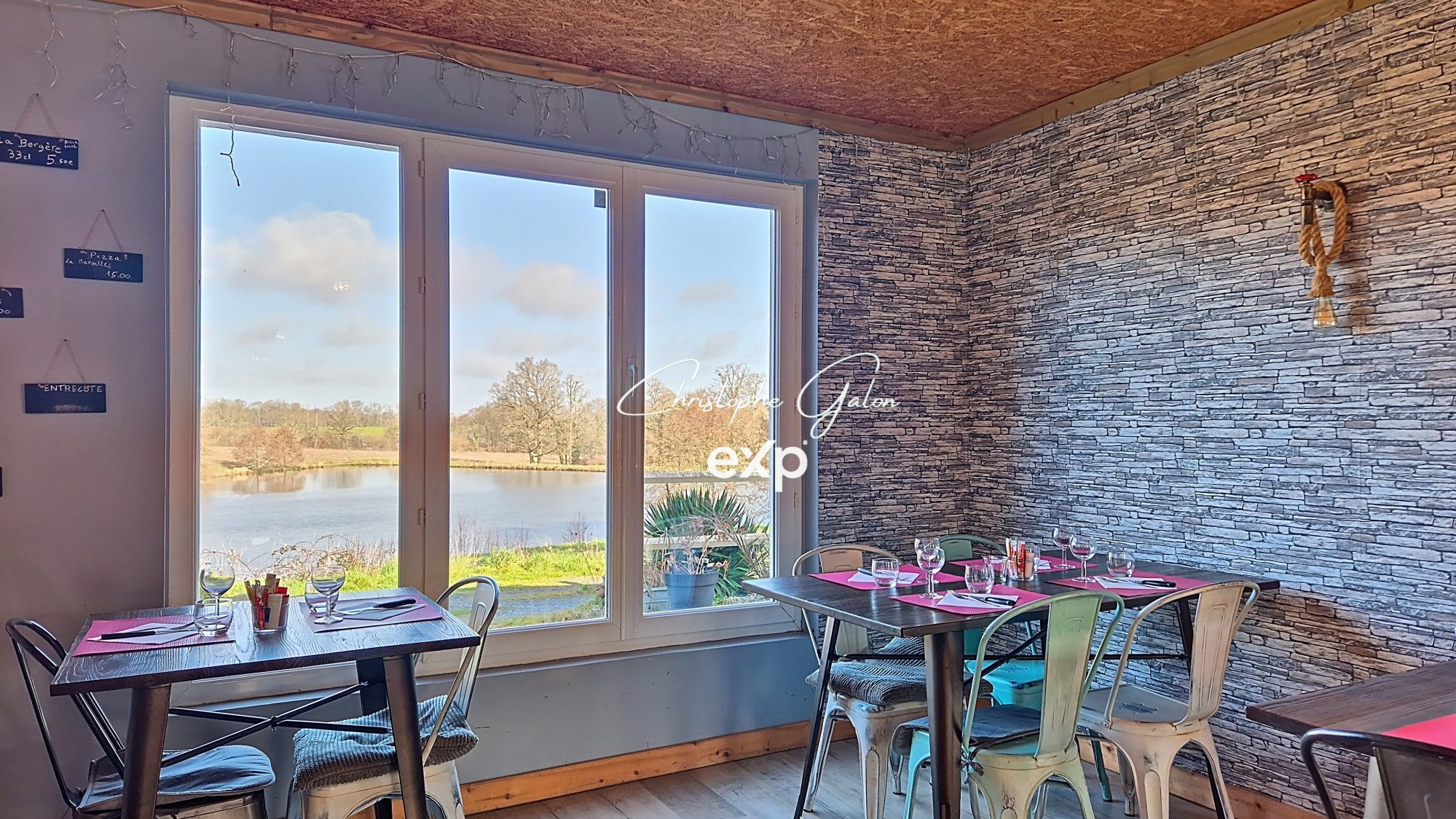 Domaine avec restaurant, habitation en parfait état, terrain, étang