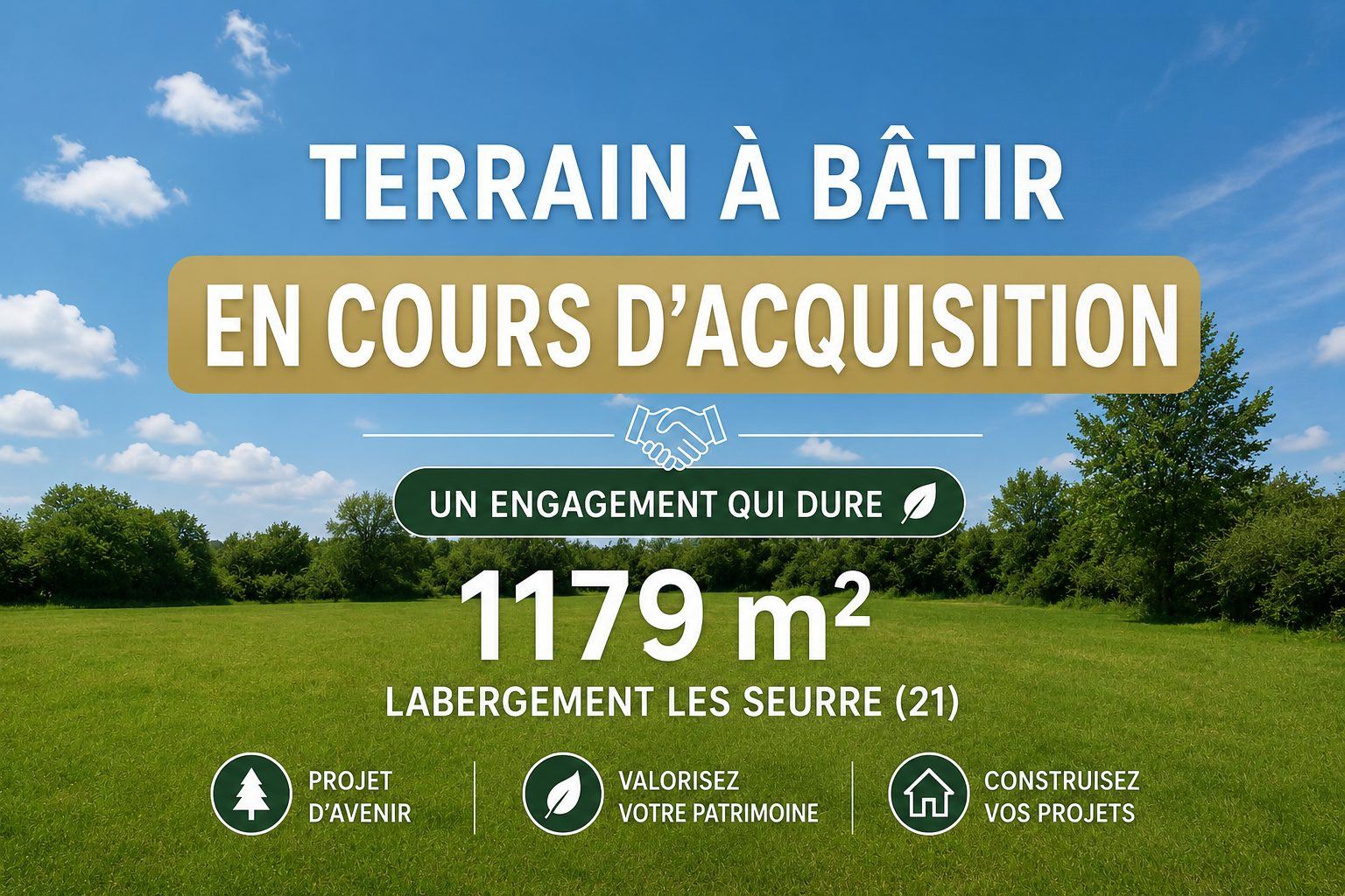Terrain Constructible de 1179 m² avec vue Campagne