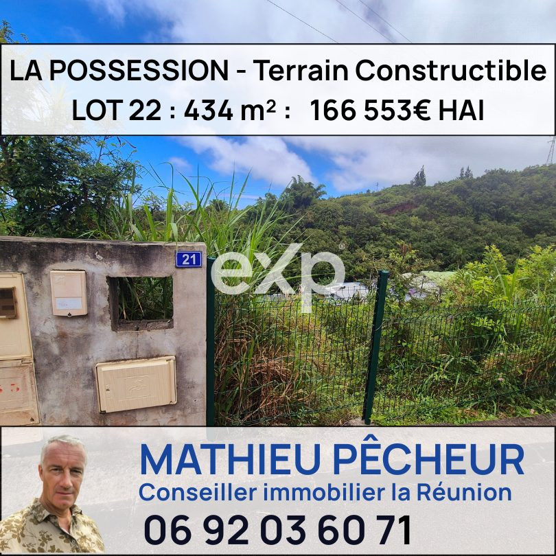 La Possession-Ravine à Malheur-Terrain 434 m2 · 162 553 €