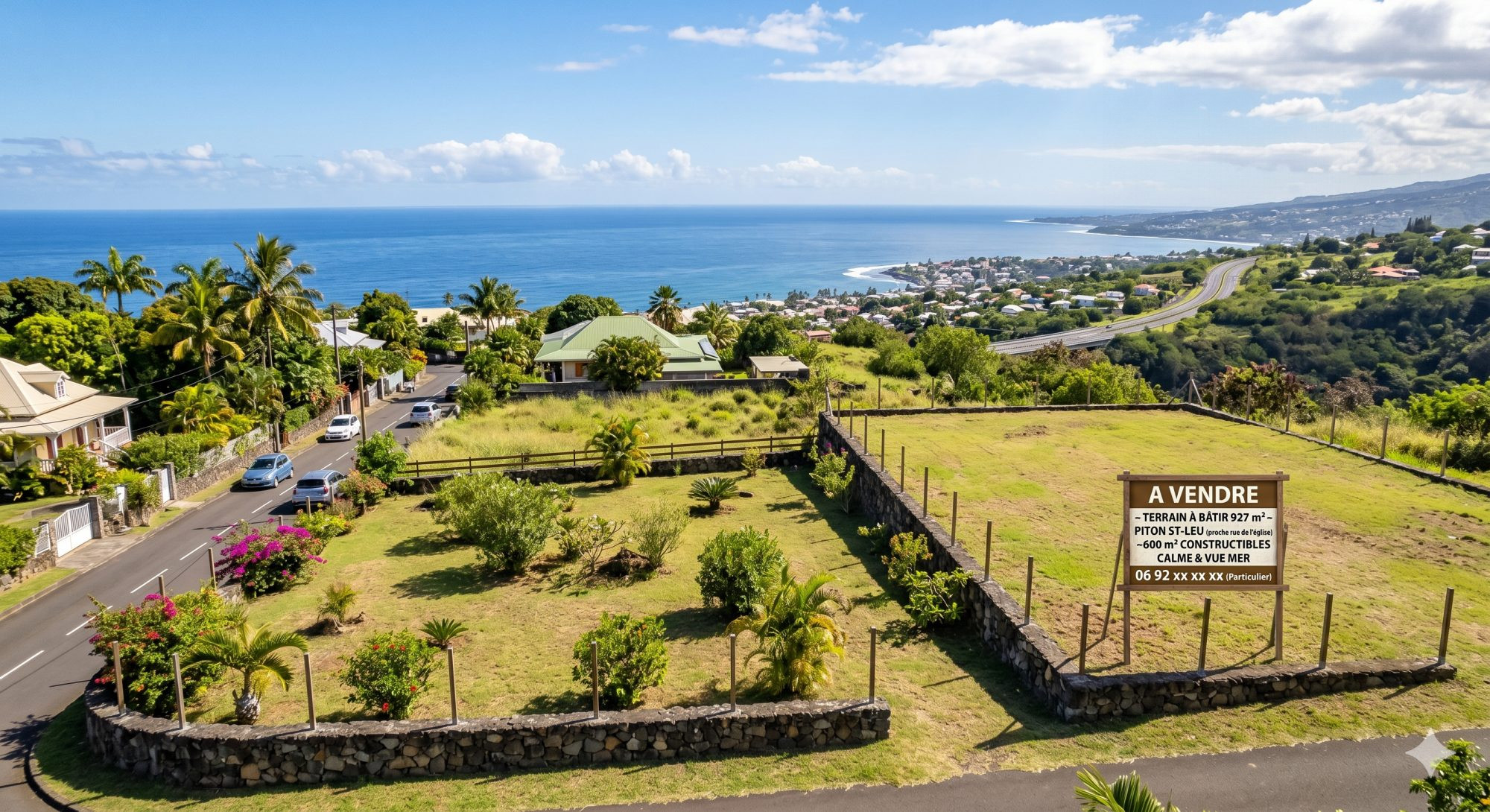 🌟 [OPPORTUNITÉ RARE] Beau terrain plat d'environ 930 m² à Piton Saint-Leu – Idéal Particuliers & Investisseurs 🌟