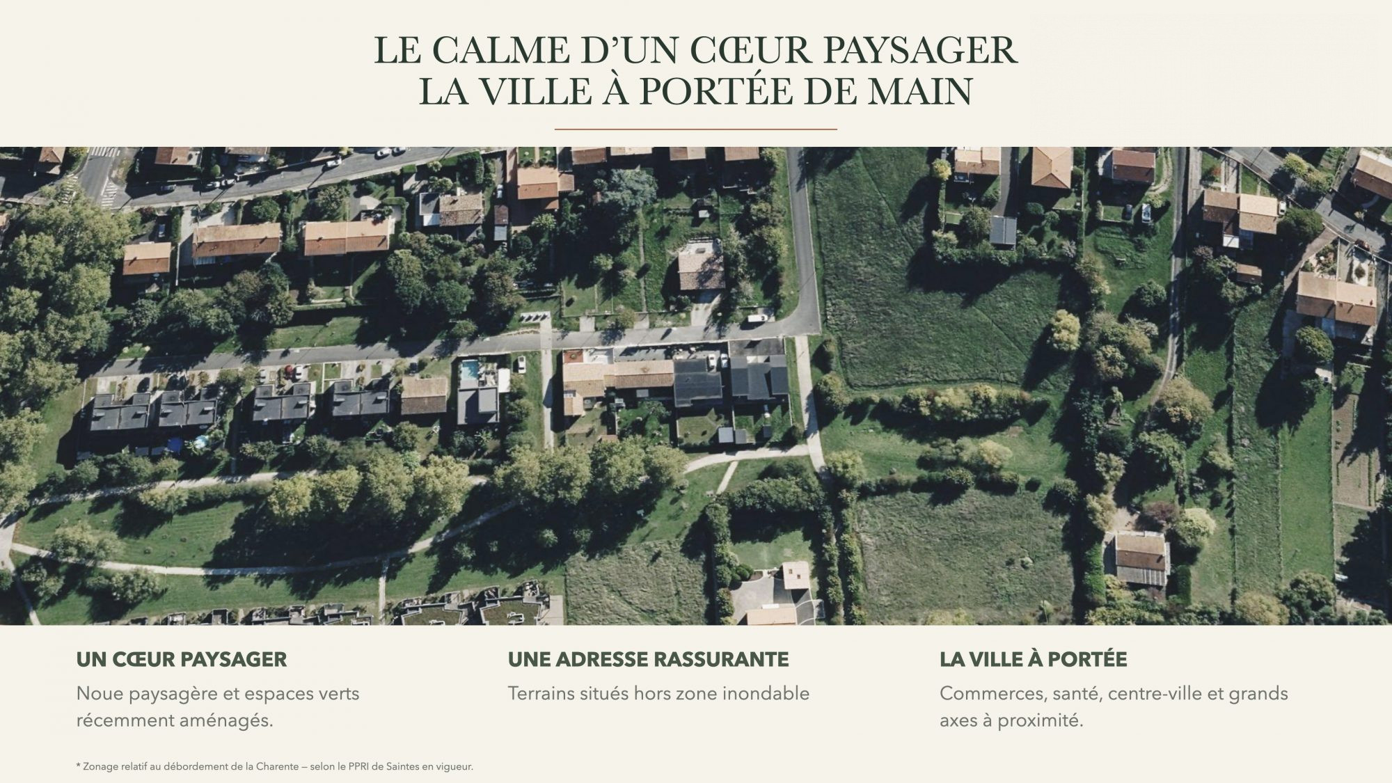 Terrain à bâtir 560 m² viabilisés – Saintes proche centre-ville · 49 900 €