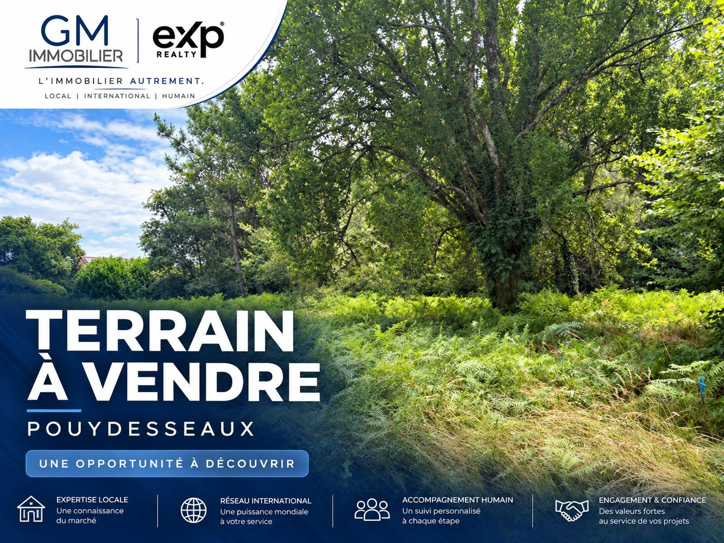 Terrain à vendre à Pouydesseaux