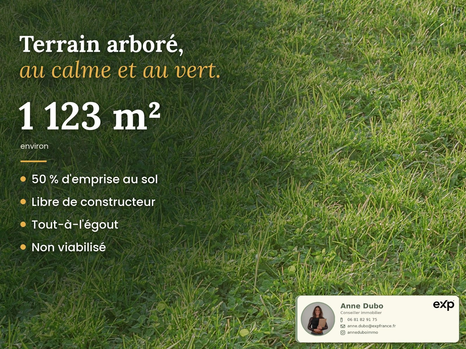 Terrain à bâtir arboré 1 123 m² – Salles