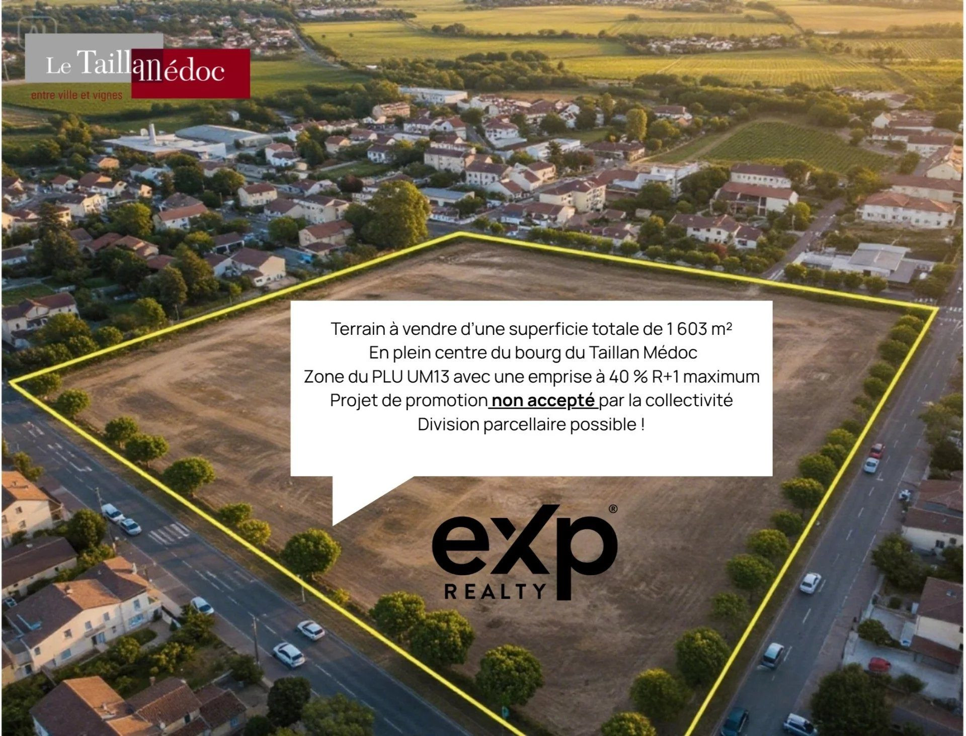 Terrain 1603 m² · à Le Taillan-Médoc · 1 603 m² · 275 000 €