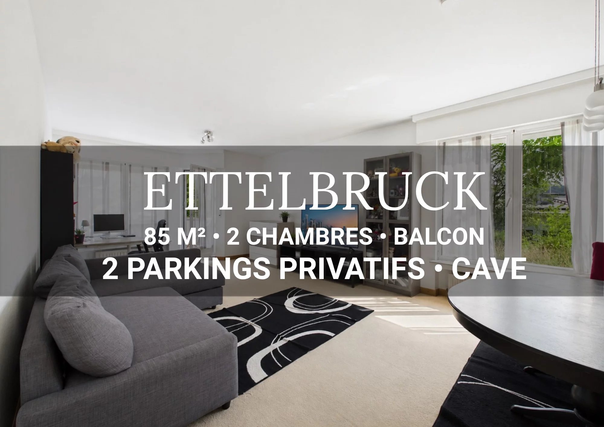 2-BEDROOM APARTMENT IN ETTELBRUCK | 85 M² | BALCONY | 2 PARKING SPACES | CELLAR