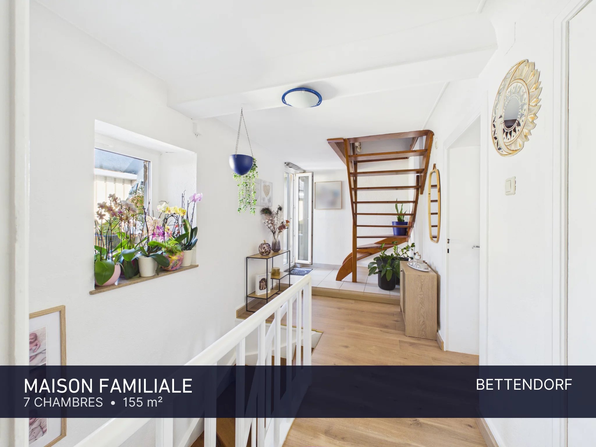 Maison familiale entièrement rénovée à Bettendorf – 7 chambres, bureau et terrasse