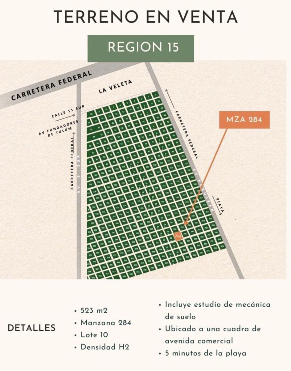 Lote Residencial  Tulum – Region 15