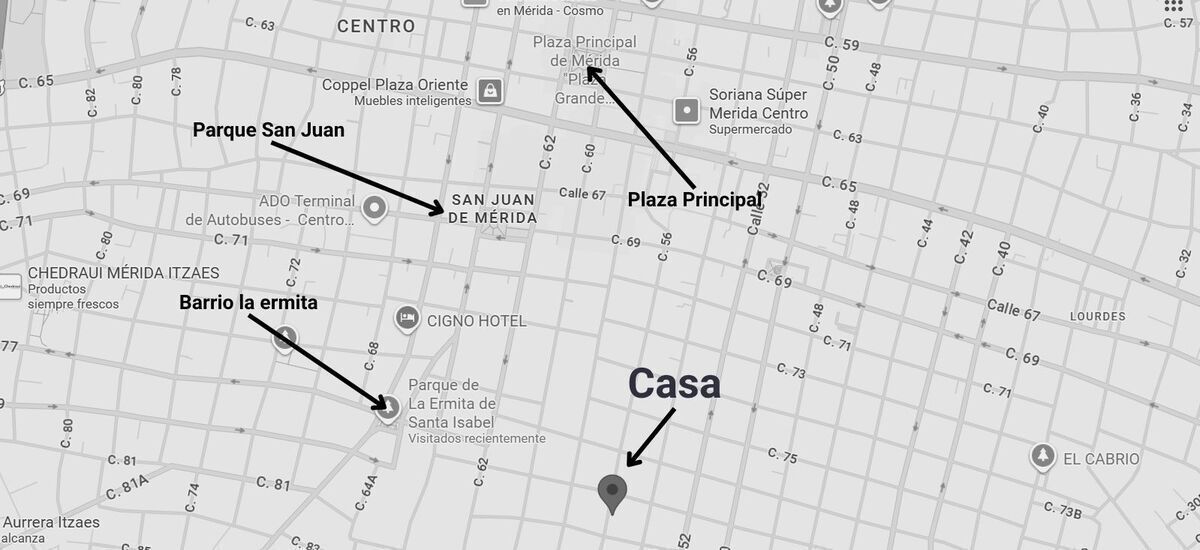 Casa a 5 cuadras de la ermita y 8 cuadras de la plaza principal - Centro Mérida