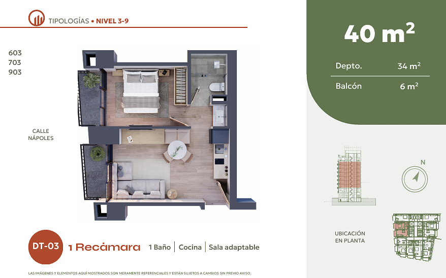 Departamento de Inversion en Ciudad de Mexico 43mts
