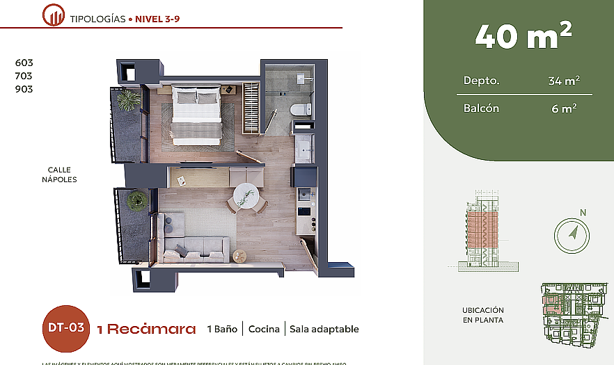 Departamento de Inversion en CDMX 66 mts