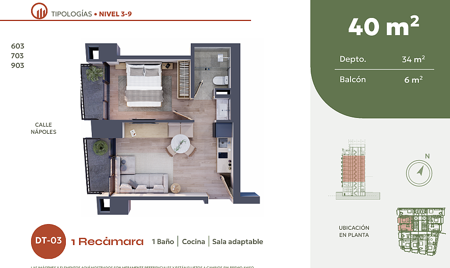 Departamento de Inversión en Ciudad de México 41mts