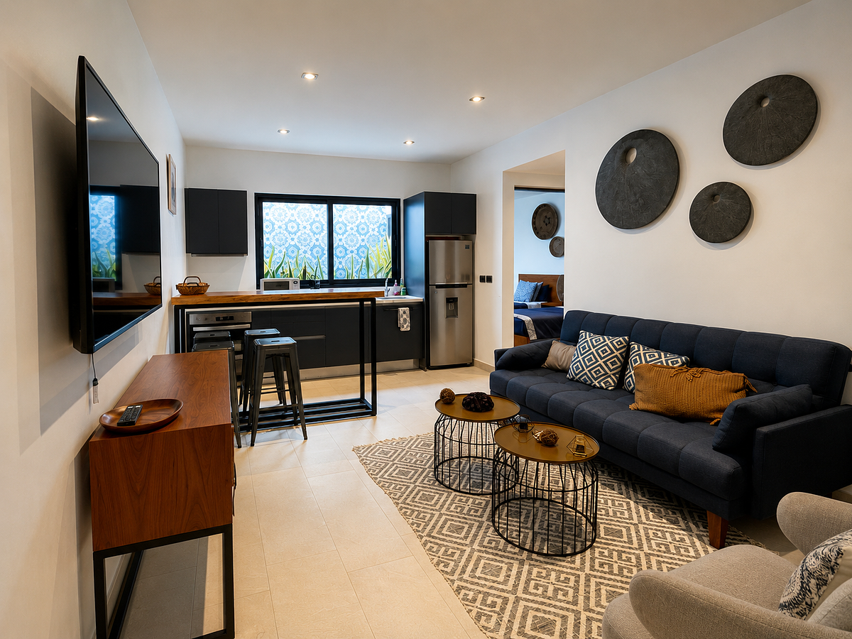 Condominio de 2 Recámaras con Rooftop Privado y  Alberca en Aldea Zama, Tulum
