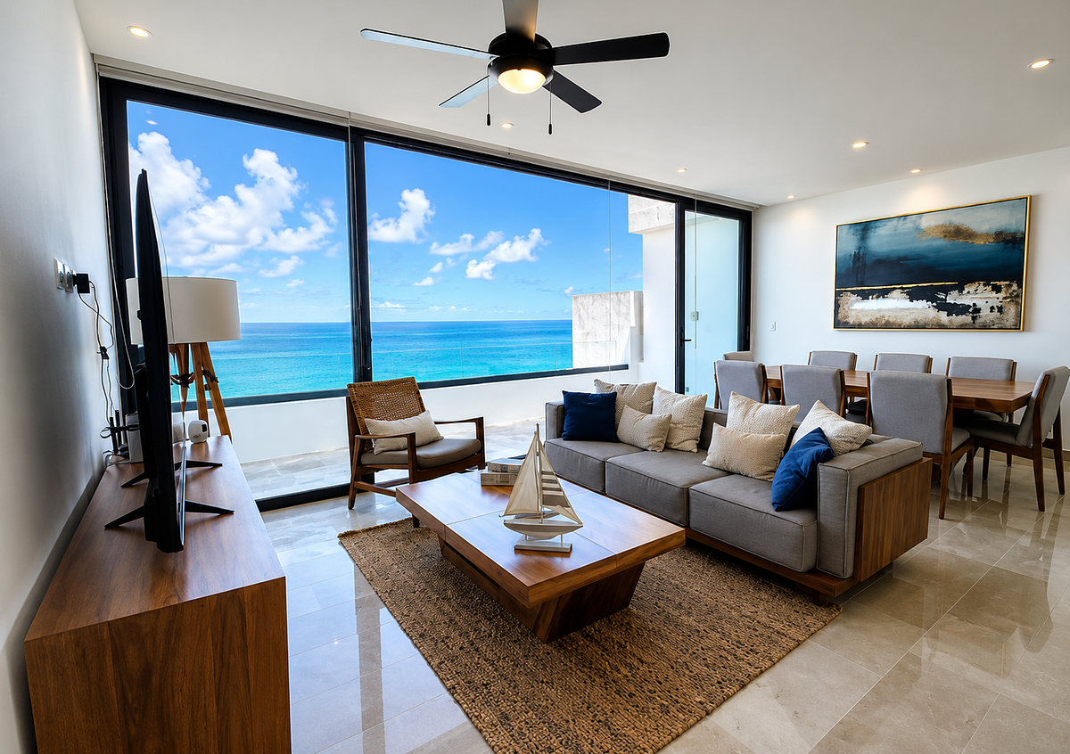 Penthouse amueblado frente al mar en venta en Turena, Telchac Puerto