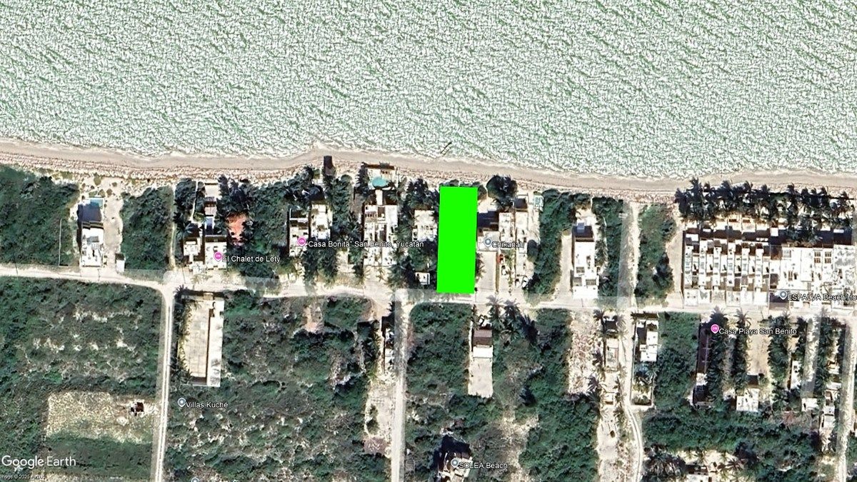 Terreno en venta, frente al mar, en San Benito, Yucatán