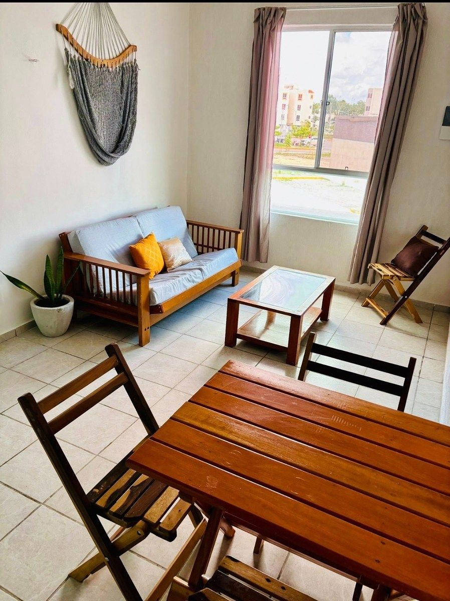 Departamento amueblado, Alberca compartida, en Renta - Tulum, Q. Roo