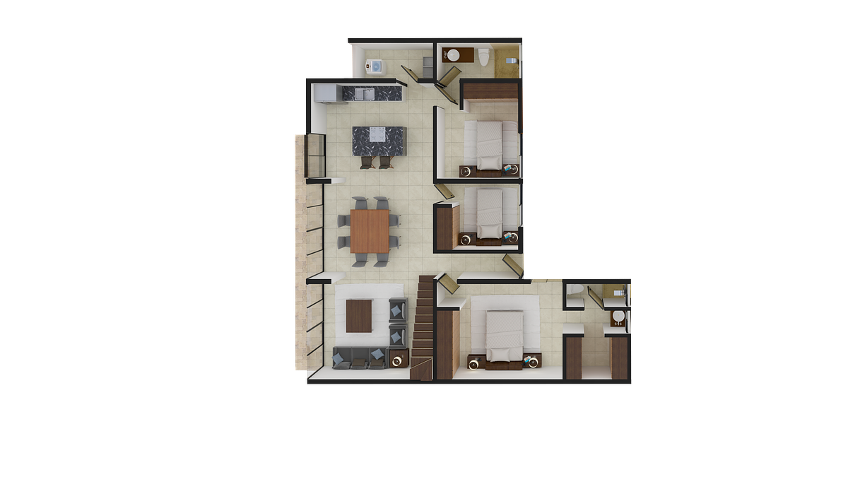 Departamento en venta en Playa del Carmen, XCALACOCO, 143 m²