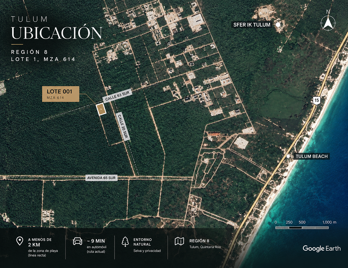 Land for sale in Tulum, 63 sur