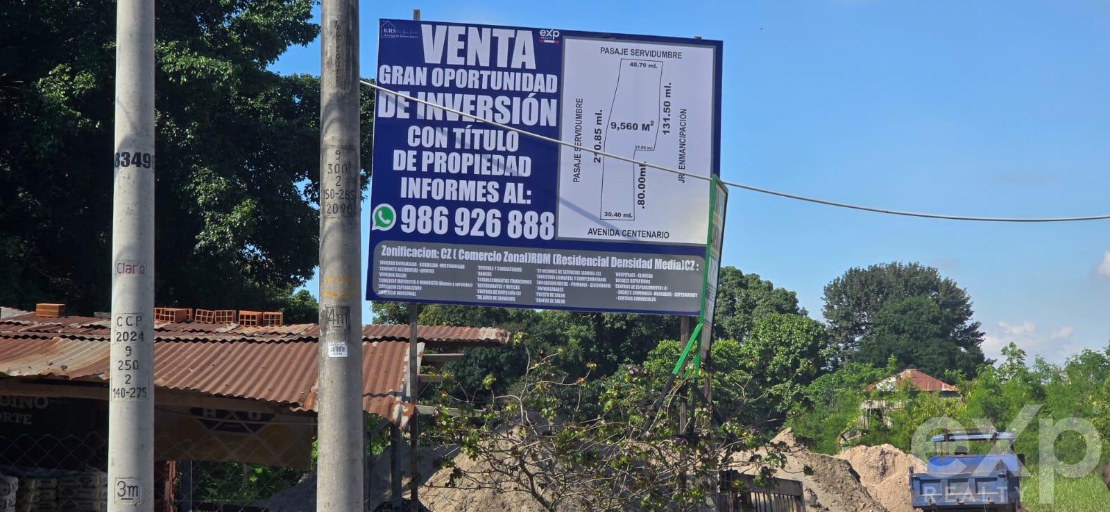 ?Gran Oportunidad de Inversión Terreno Comercial de 9,560 m² en Av. Centenario - Pucallpa