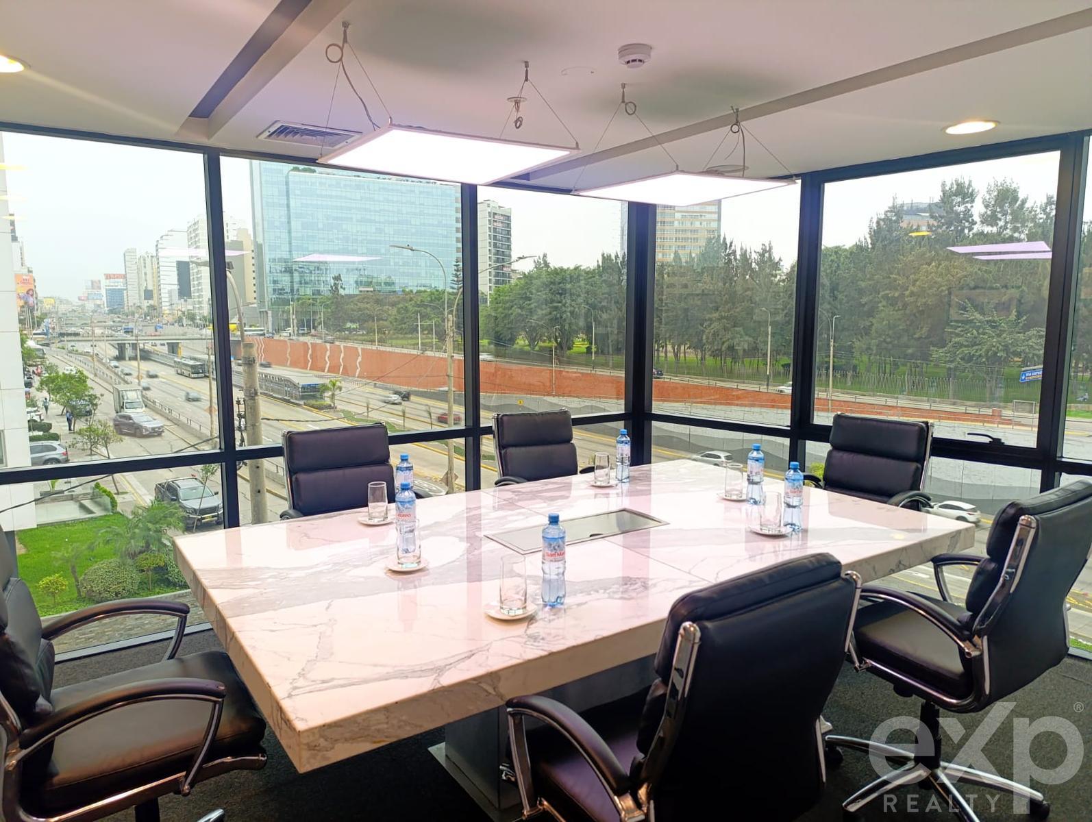 OFICINA EN MIRAFLORES PANORAMICA, TOTALMENTE AMOBLADA Y EQUIPADA CON IRE ACONDICIONADO