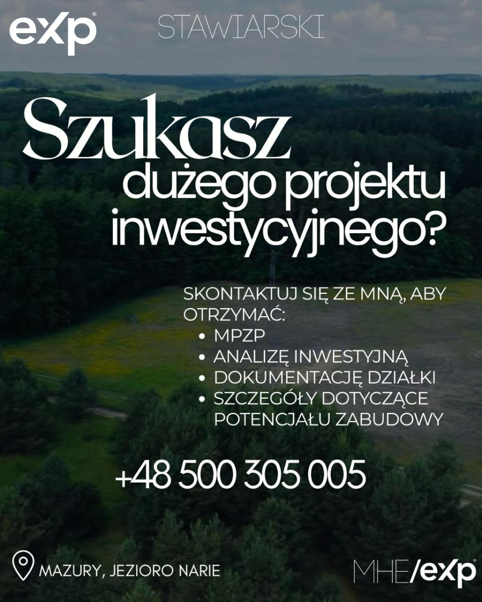 Teren inwestycyjny na hotel + 63 wille, Mazury