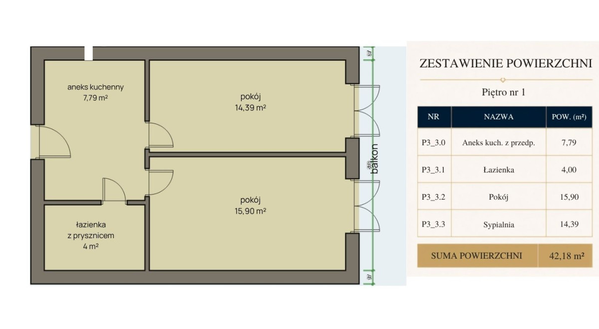 Mieszkanie na sprzedaż w Jelcz-Laskowice, ul., Oławska, 55-220, Jelcz-Laskowice, oławski, DOLNOŚLĄSKIE, Polska, 42 m²