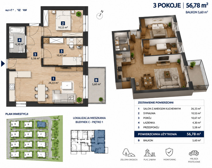Nowe 3 pokoje z balkonem SmartHouse - Wrocław