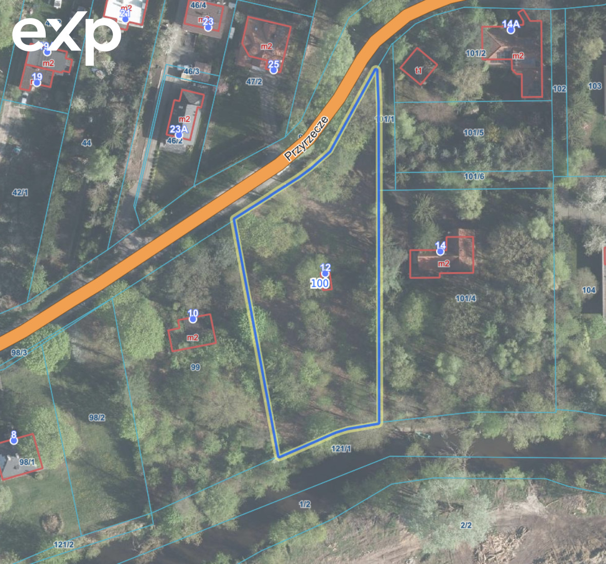 Działka premium 2 942 m² nad rzeką Jeziorką