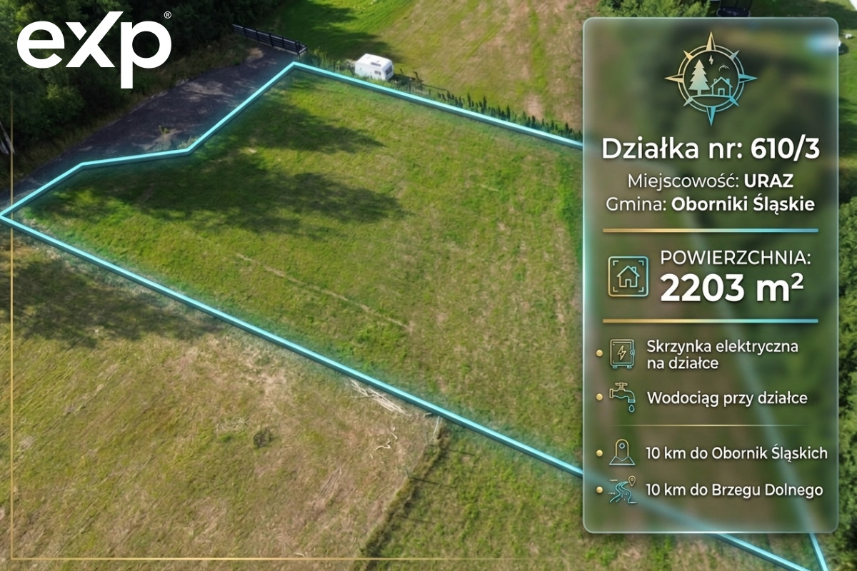Działka (Pod zabudowę jednorodzinną) na sprzedaż w Uraz, ul., Krokusowa, 55-120, Uraz, trzebnicki, DOLNOŚLĄSKIE, Polska, 2203 m²